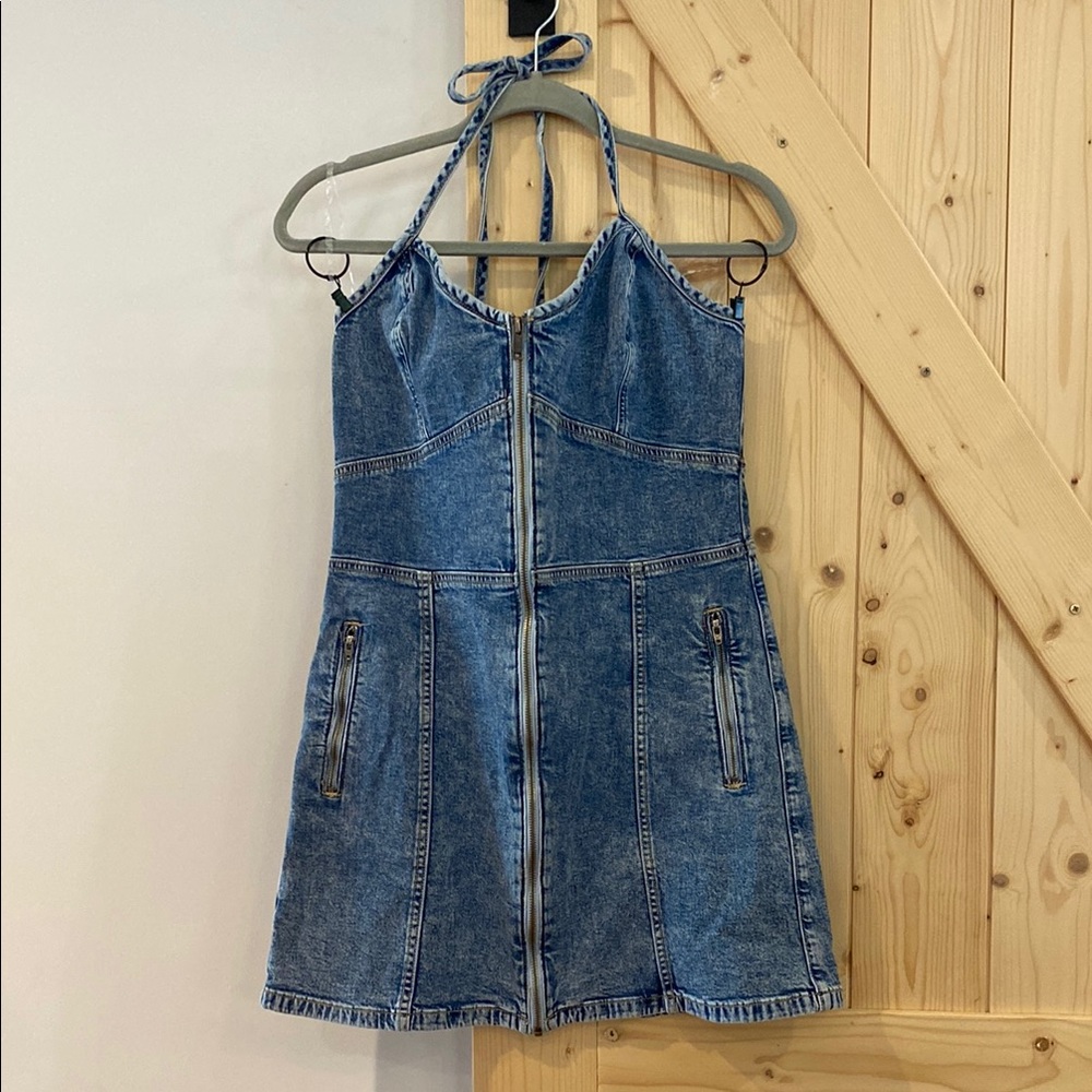 American Eagle Outfitters Blue Denim Dress